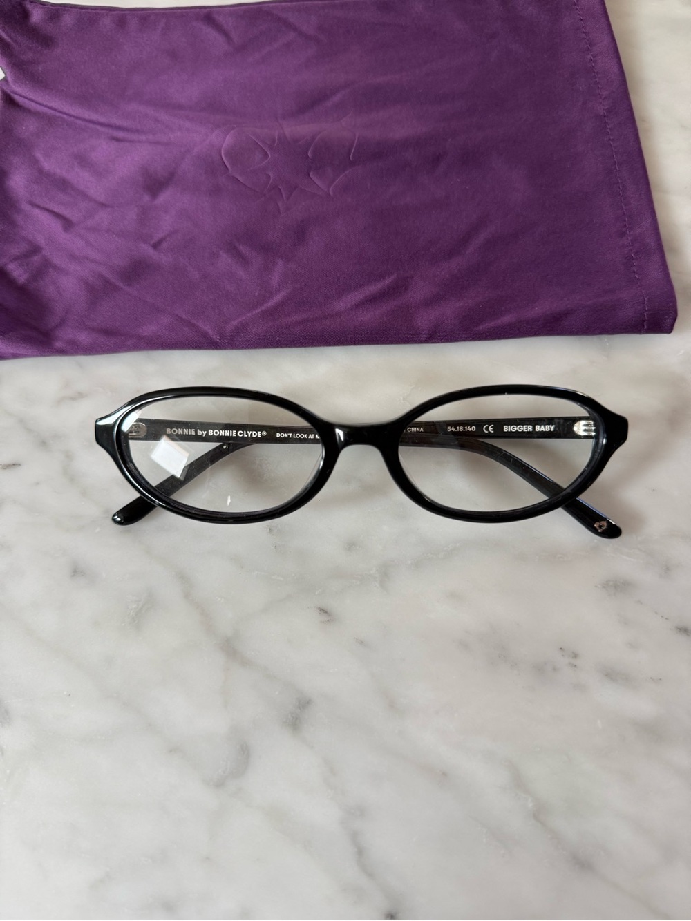 Bonnie Clyde Bigger Baby Black Glasses